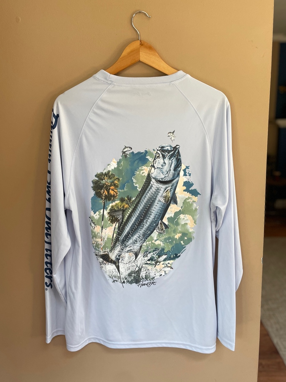 Bimini Bay Mens Long Sleeve Graphic Shirt Fishing Medium Trout Outdoors Spellout